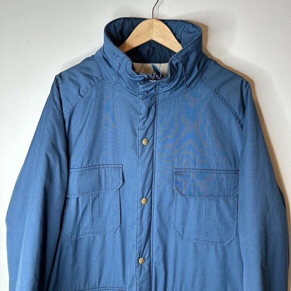 Woolrich Men's Blue Parka Long Chore Jacket Coat Vintage Made In USA Large - Picture 2 of 16